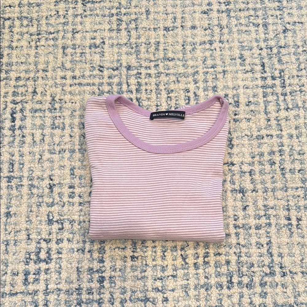 Brandy Melville Purple Striped Crop Top